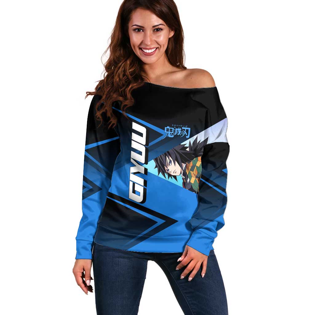 Giyuu Tomioka Water Serve Off Shoulder Sweater Sporty Anime Mashup Style