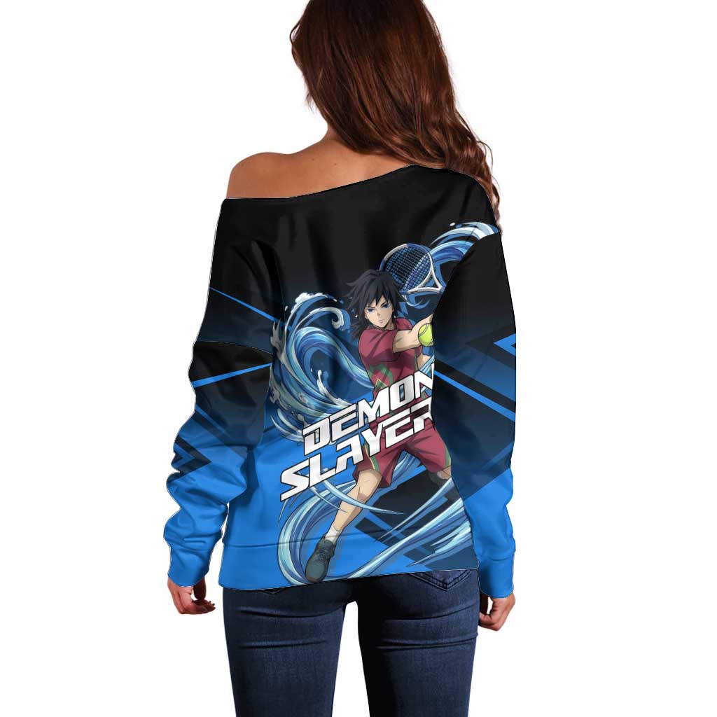 Giyuu Tomioka Water Serve Off Shoulder Sweater Sporty Anime Mashup Style