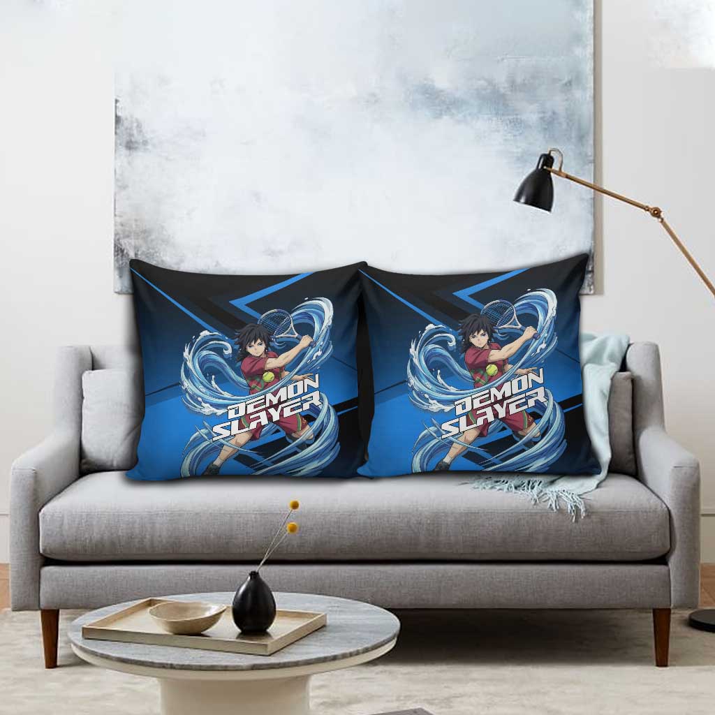 Giyuu Tomioka Water Serve Pillow Cover Sporty Anime Mashup Style