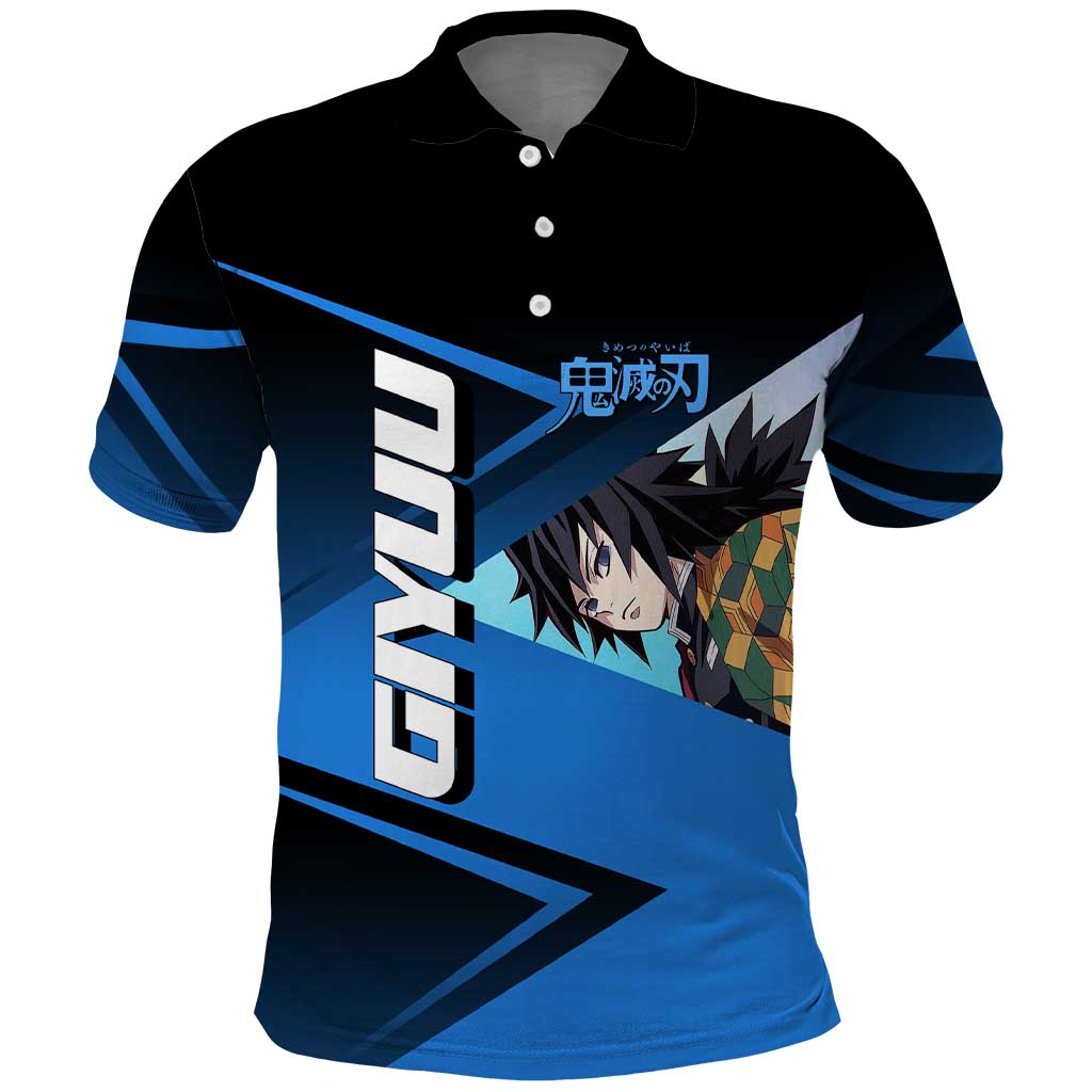 Giyuu Tomioka Water Serve Polo Shirt Sporty Anime Mashup Style