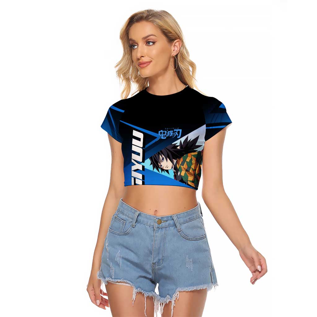 Giyuu Tomioka Water Serve Raglan Cropped T Shirt Sporty Anime Mashup Style