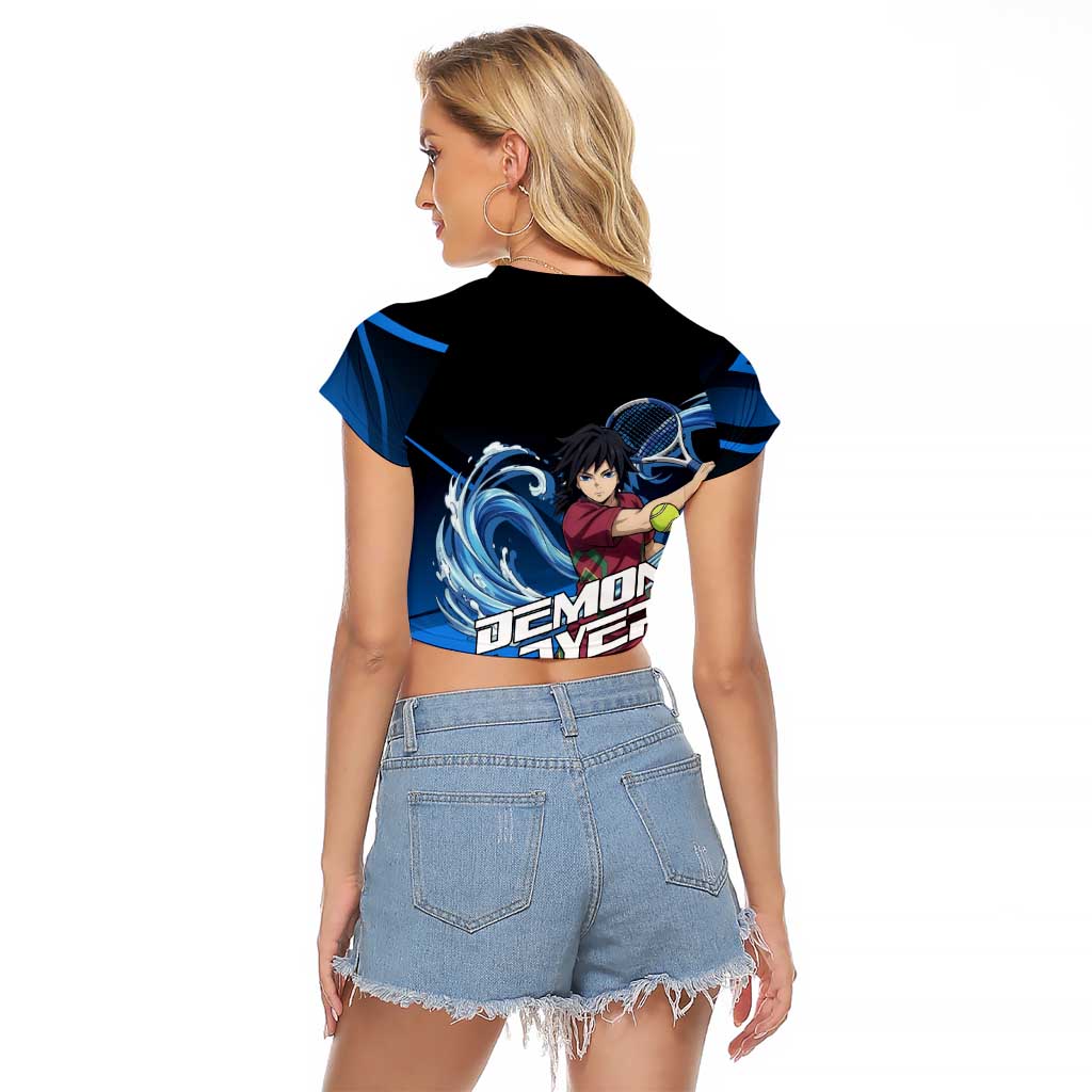 Giyuu Tomioka Water Serve Raglan Cropped T Shirt Sporty Anime Mashup Style