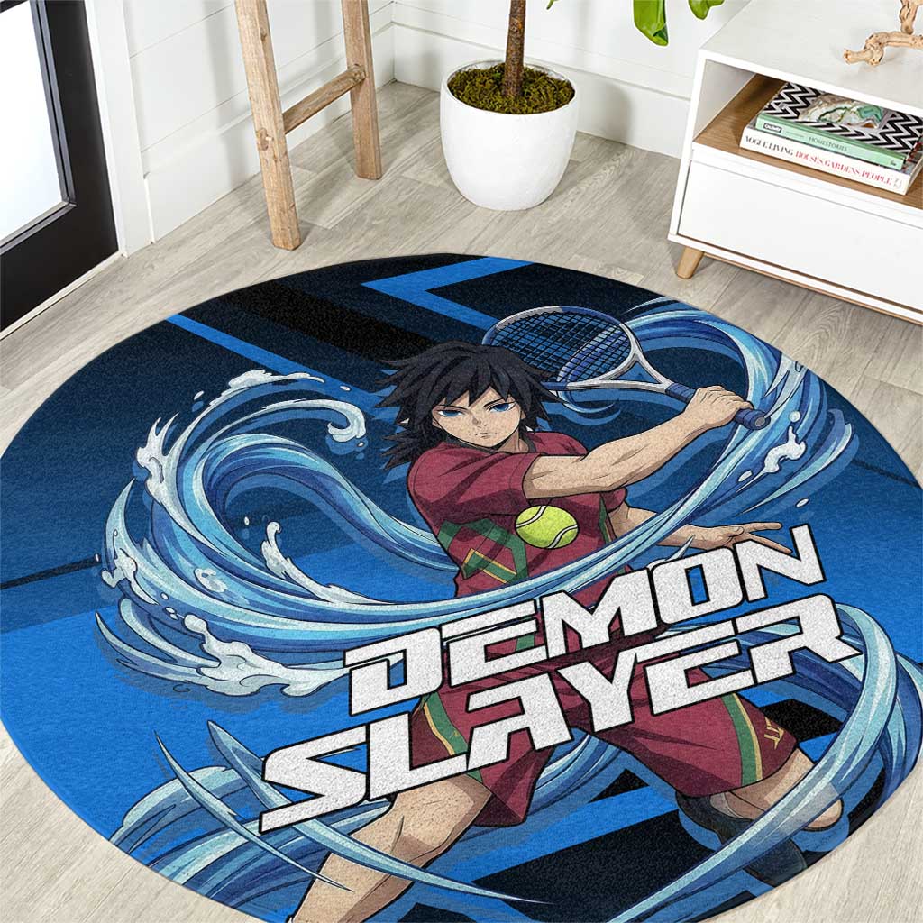 Giyuu Tomioka Water Serve Round Carpet Sporty Anime Mashup Style