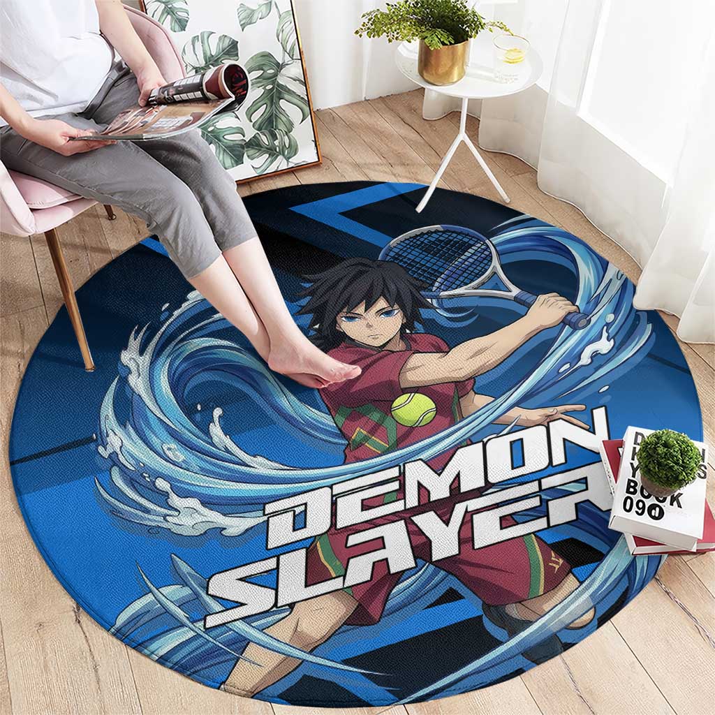 Giyuu Tomioka Water Serve Round Carpet Sporty Anime Mashup Style