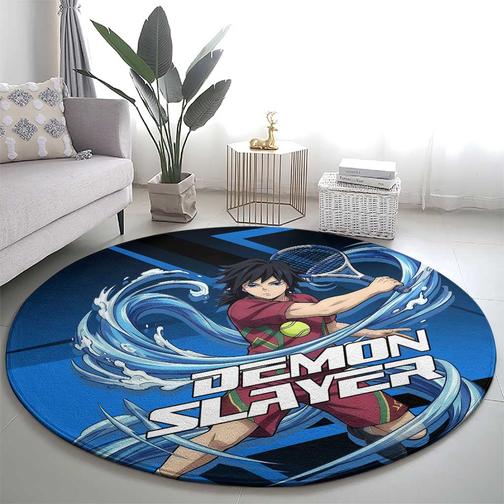 Giyuu Tomioka Water Serve Round Carpet Sporty Anime Mashup Style