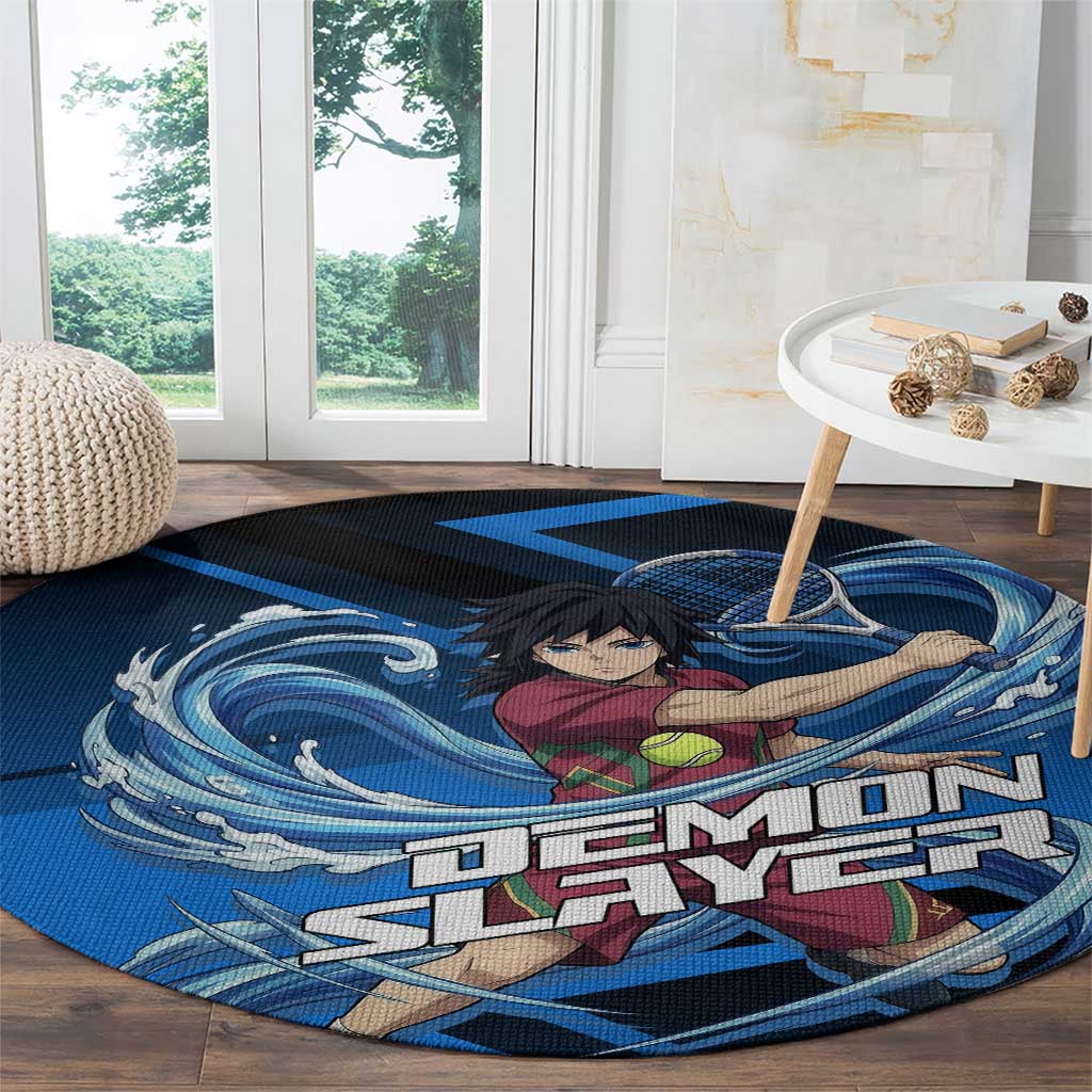 Giyuu Tomioka Water Serve Round Carpet Sporty Anime Mashup Style