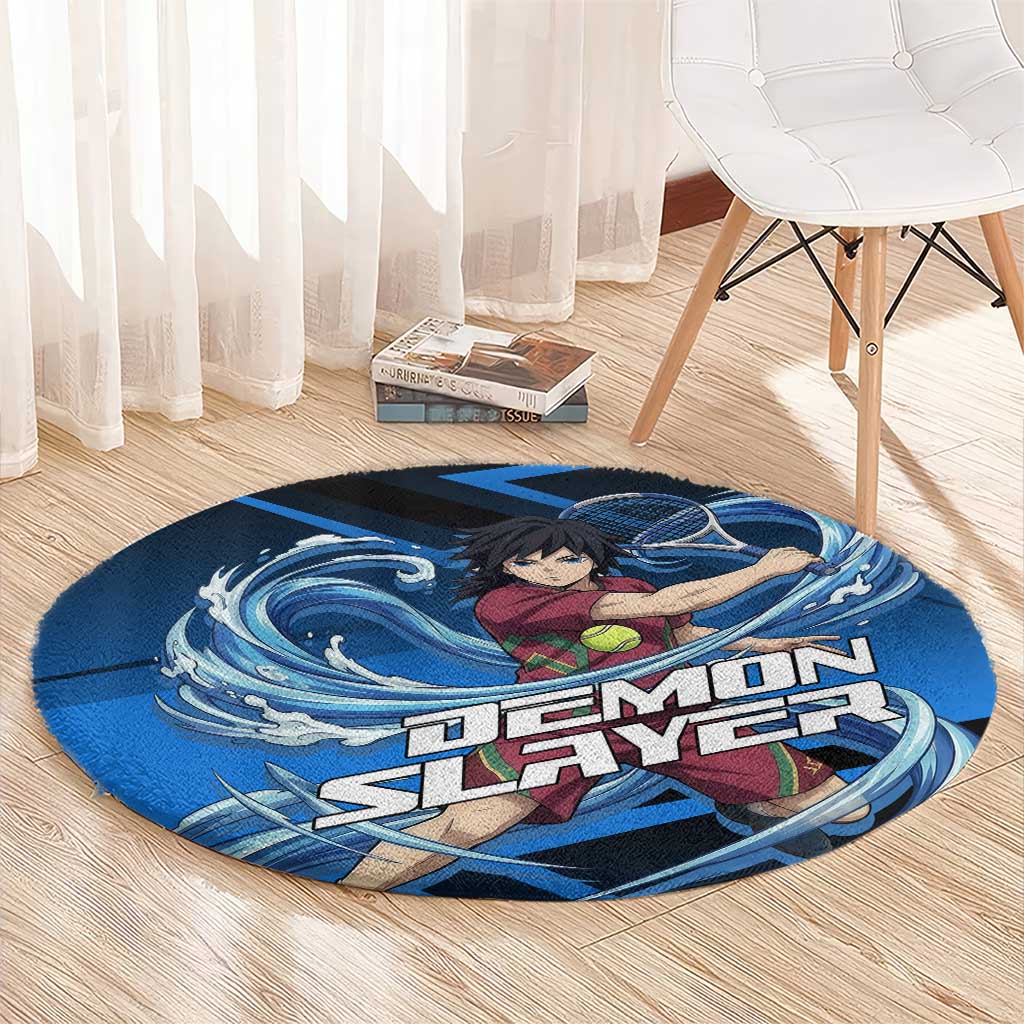 Giyuu Tomioka Water Serve Round Carpet Sporty Anime Mashup Style