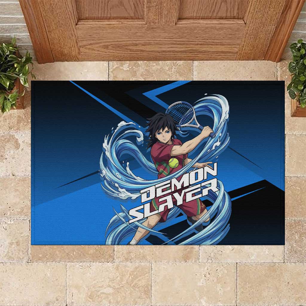 Giyuu Tomioka Water Serve Rubber Doormat Sporty Anime Mashup Style