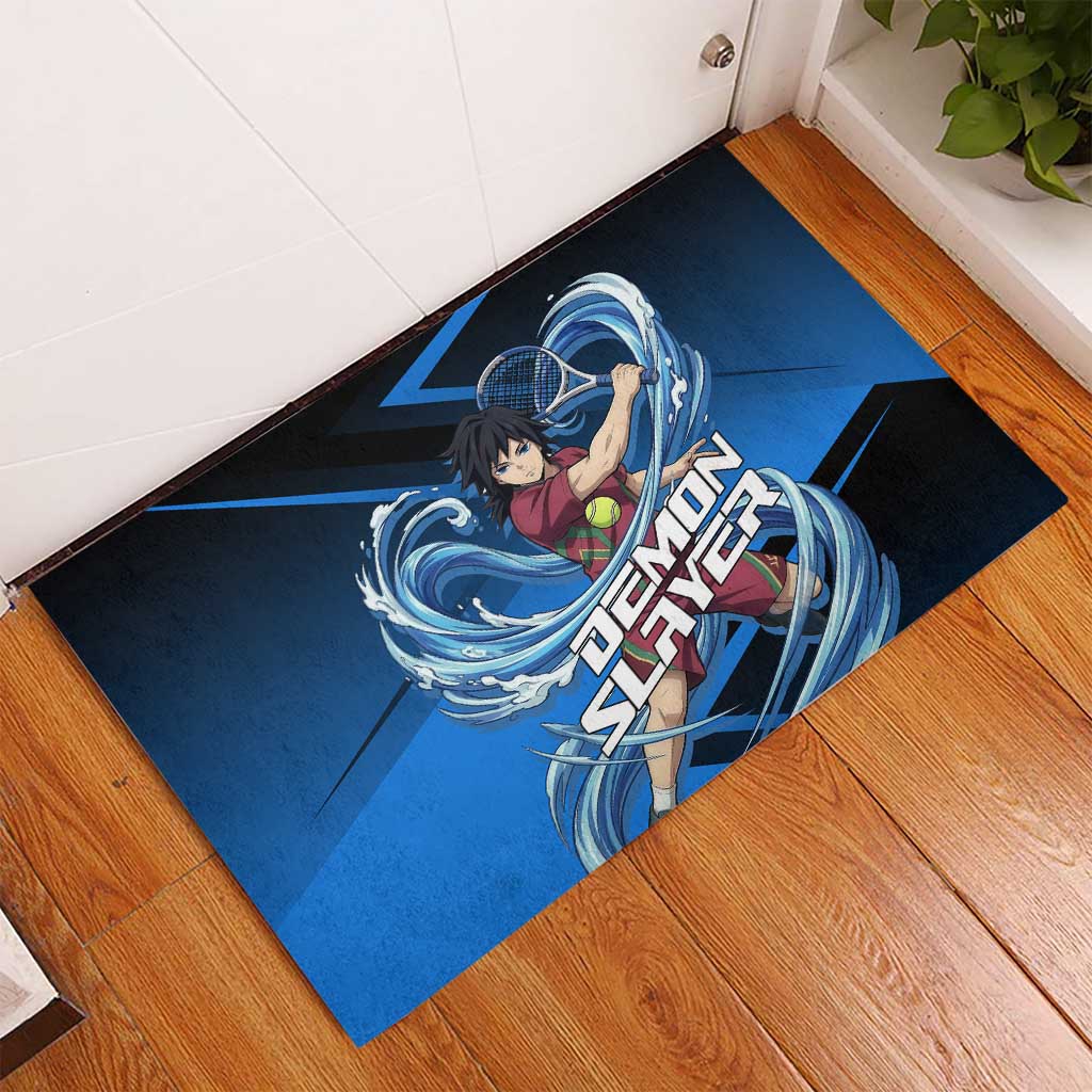 Giyuu Tomioka Water Serve Rubber Doormat Sporty Anime Mashup Style