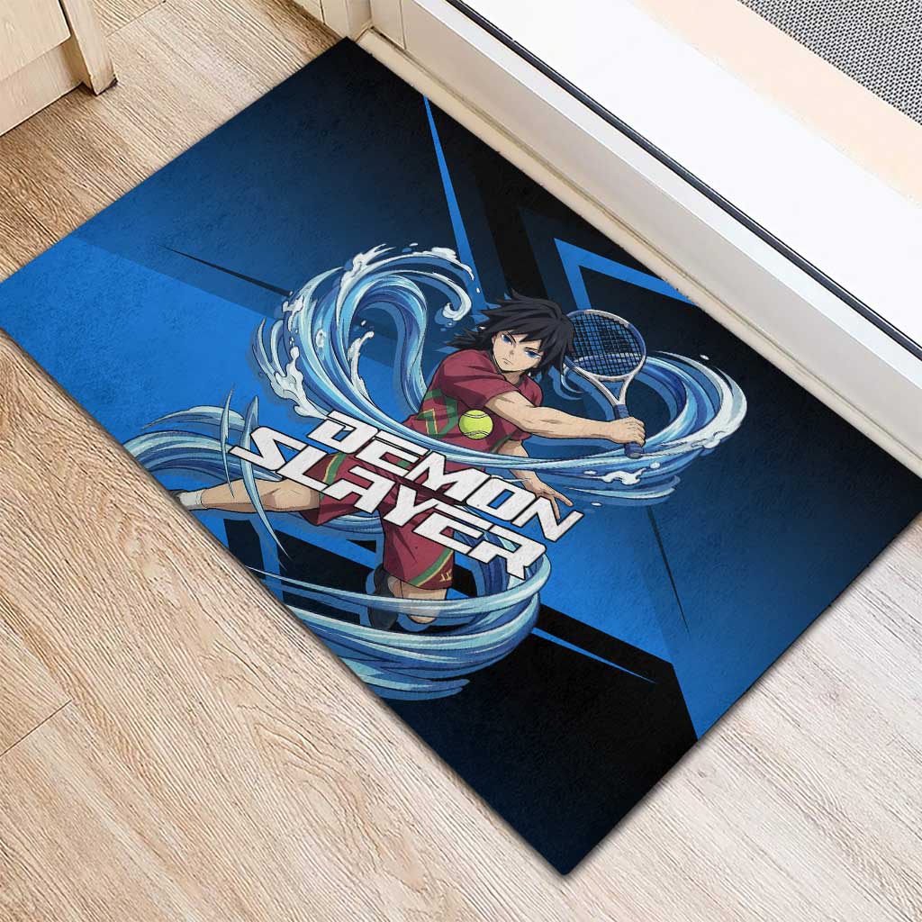 Giyuu Tomioka Water Serve Rubber Doormat Sporty Anime Mashup Style