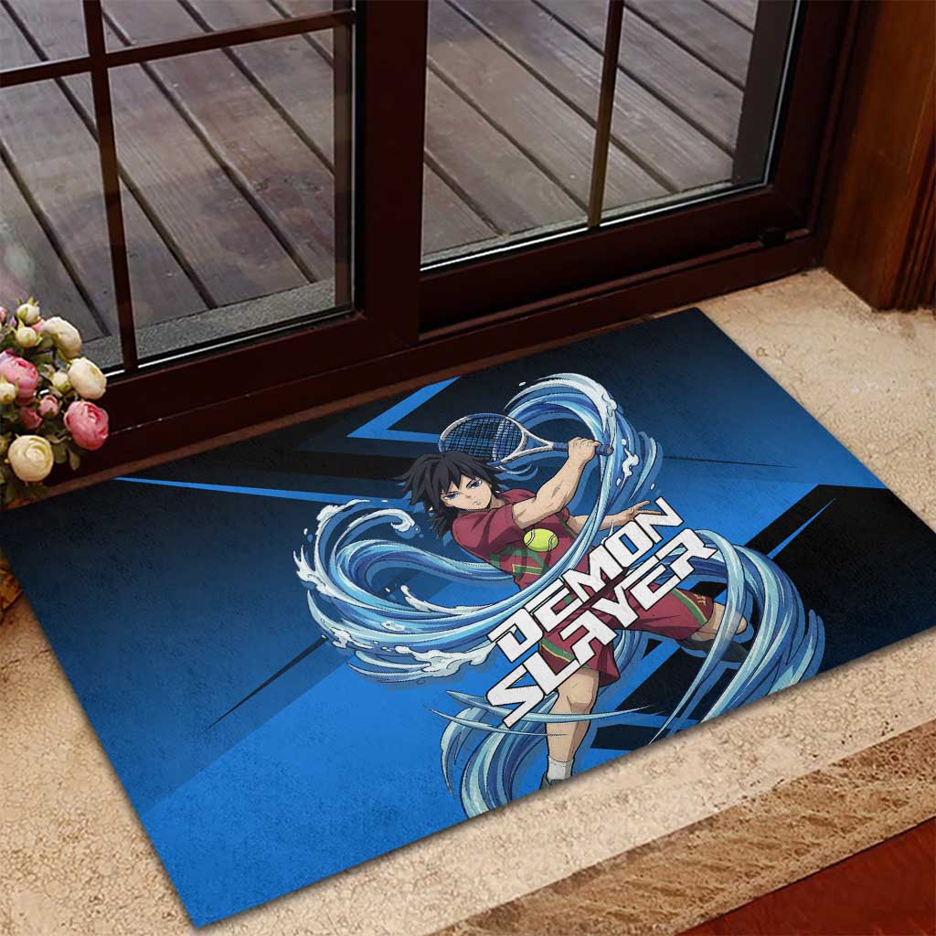 Giyuu Tomioka Water Serve Rubber Doormat Sporty Anime Mashup Style