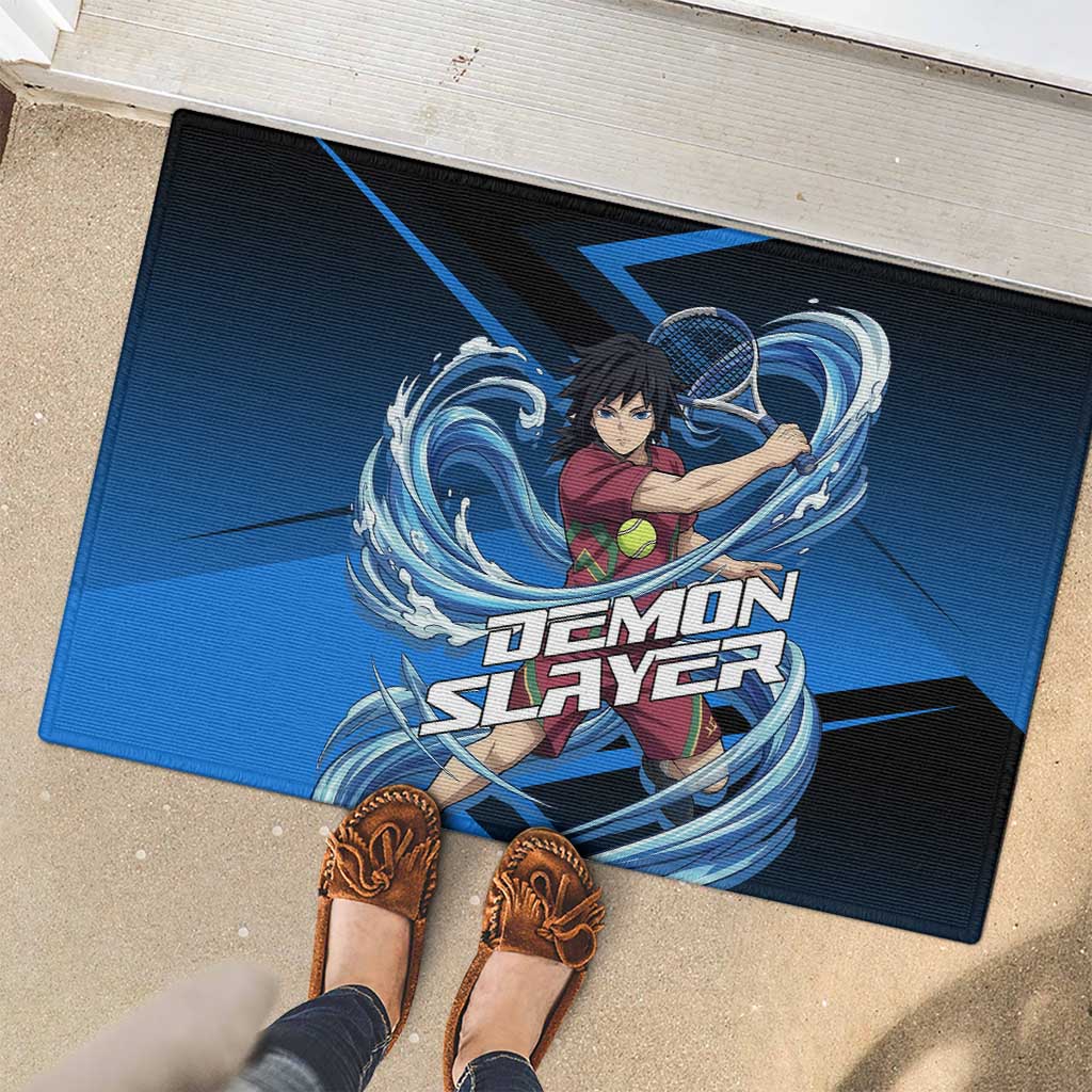 Giyuu Tomioka Water Serve Rubber Doormat Sporty Anime Mashup Style