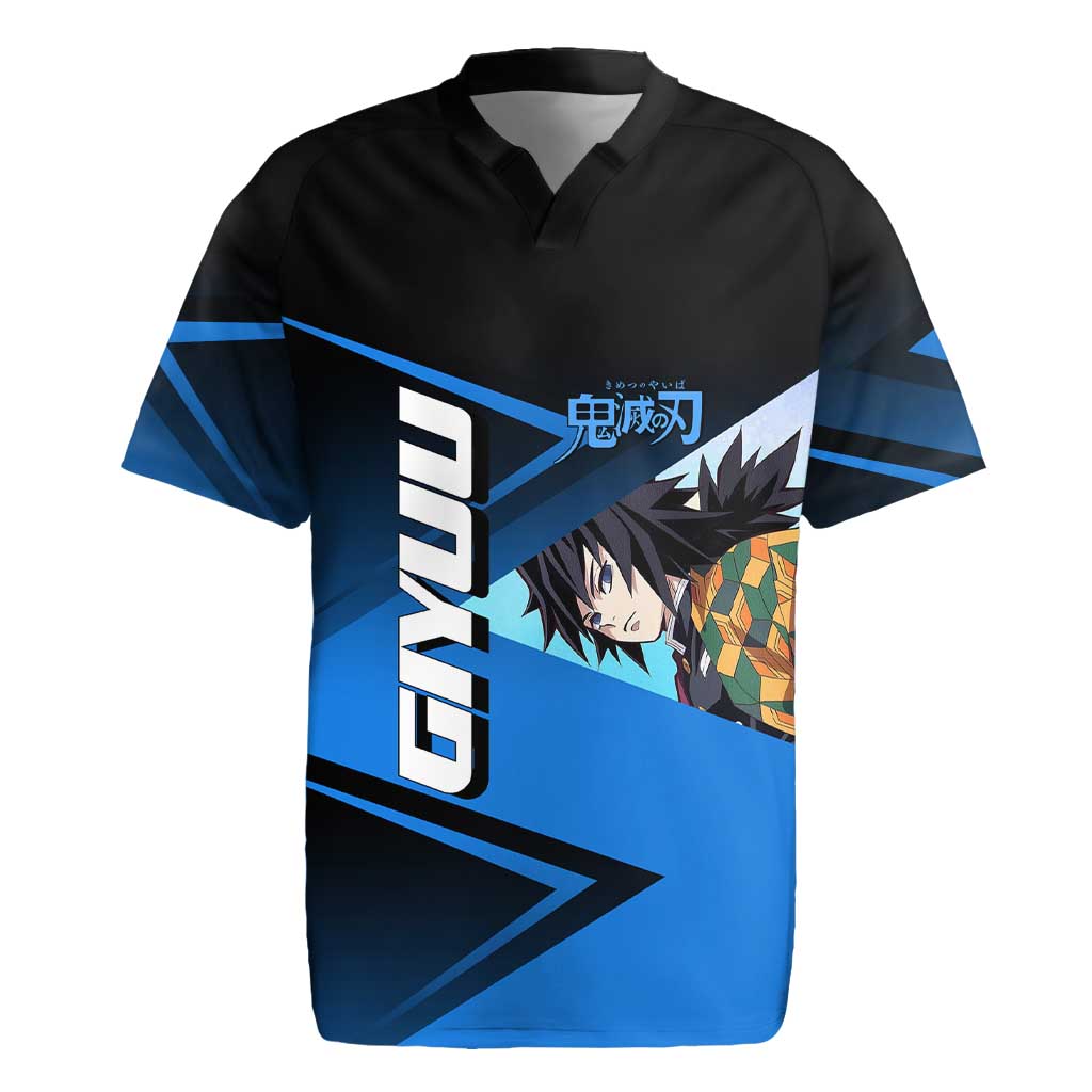 Giyuu Tomioka Water Serve Rugby Jersey Sporty Anime Mashup Style