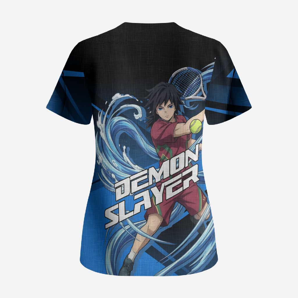 Giyuu Tomioka Water Serve Scrub Top Sporty Anime Mashup Style