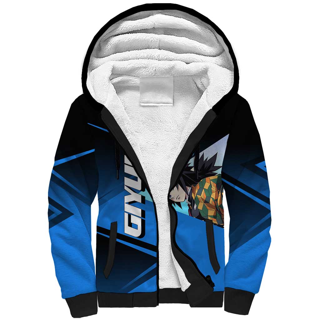 Giyuu Tomioka Water Serve Sherpa Hoodie Sporty Anime Mashup Style