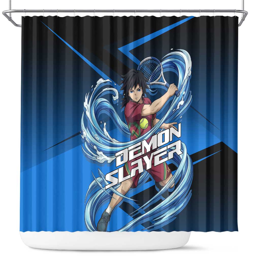 Giyuu Tomioka Water Serve Shower Curtain Sporty Anime Mashup Style