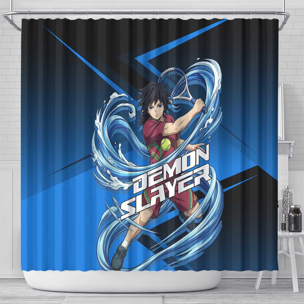 Giyuu Tomioka Water Serve Shower Curtain Sporty Anime Mashup Style