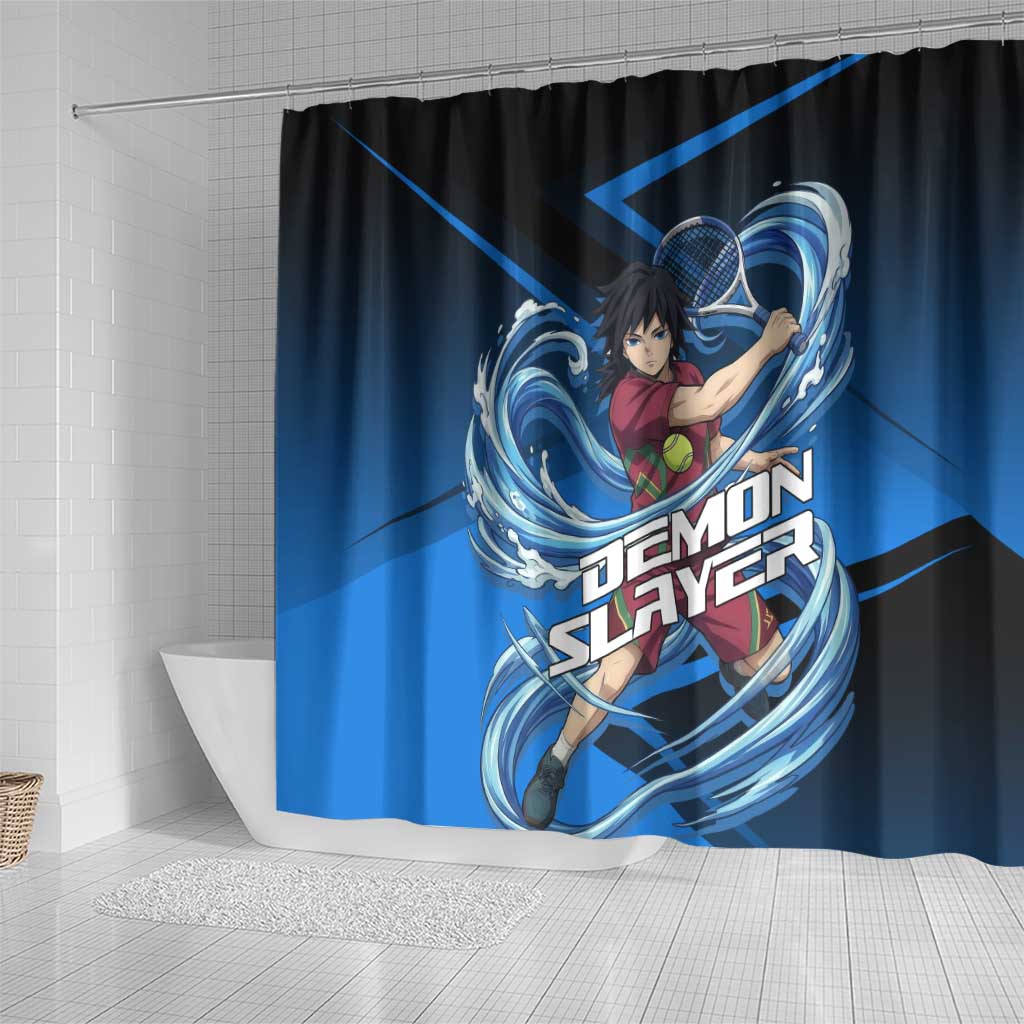 Giyuu Tomioka Water Serve Shower Curtain Sporty Anime Mashup Style