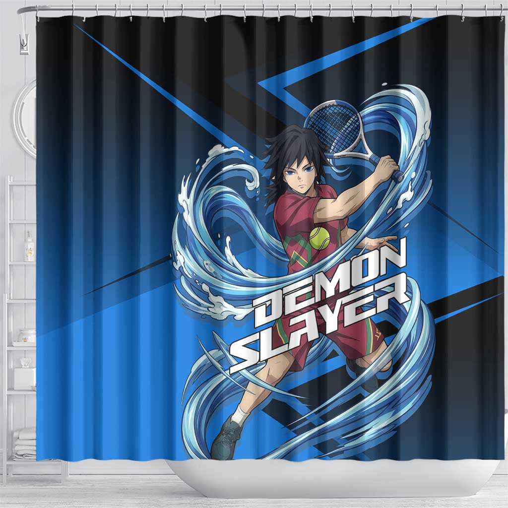 Giyuu Tomioka Water Serve Shower Curtain Sporty Anime Mashup Style