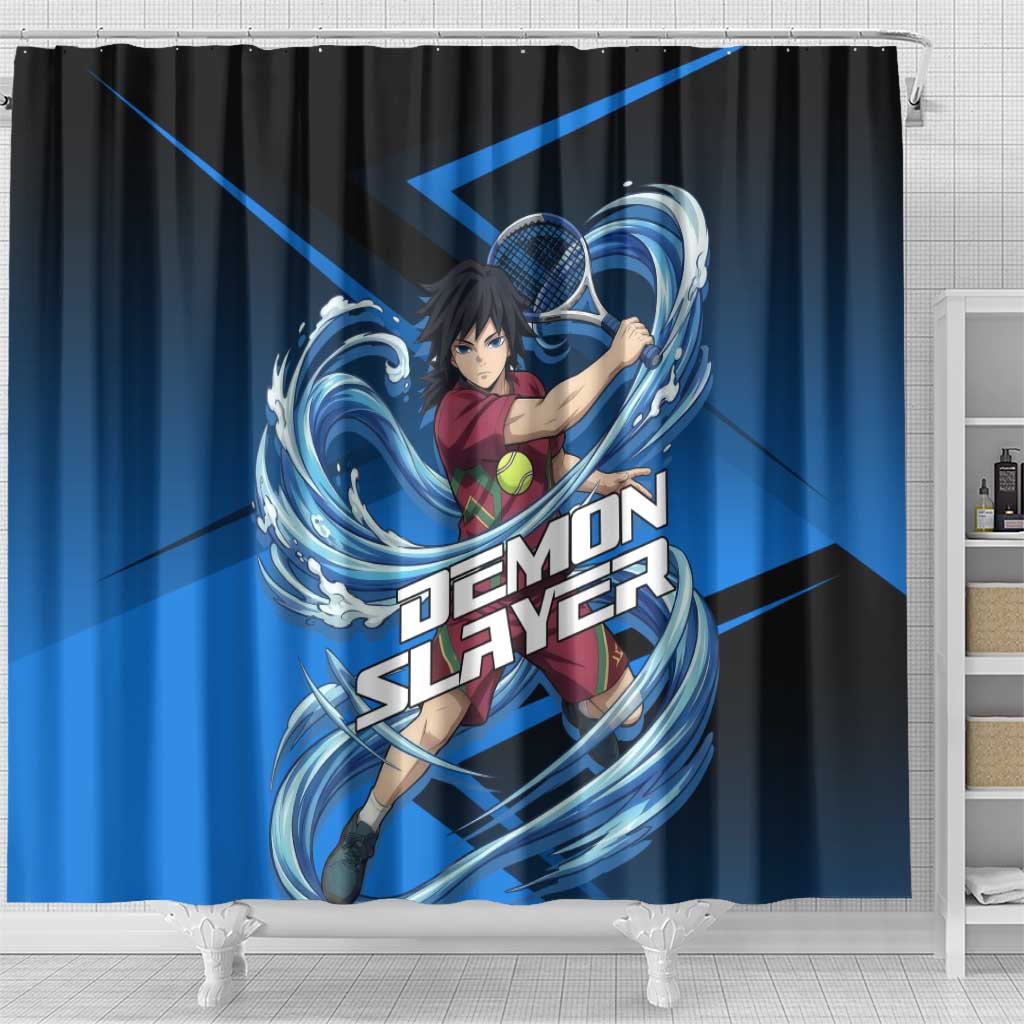 Giyuu Tomioka Water Serve Shower Curtain Sporty Anime Mashup Style