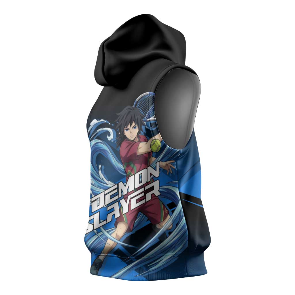 Giyuu Tomioka Water Serve Sleeveless Hoodie Sporty Anime Mashup Style