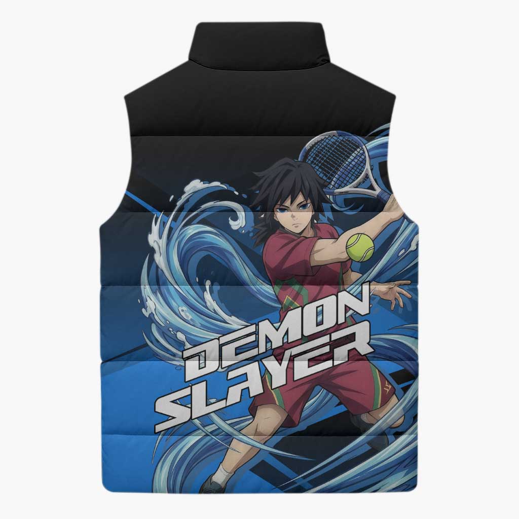 Giyuu Tomioka Water Serve Sleeveless Puffer Jacket Sporty Anime Mashup Style