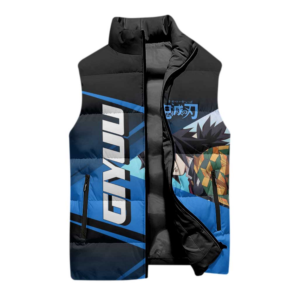 Giyuu Tomioka Water Serve Sleeveless Puffer Jacket Sporty Anime Mashup Style