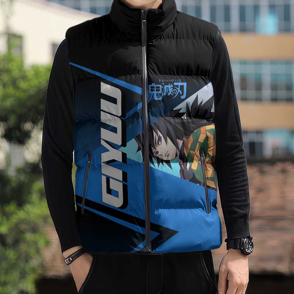 Giyuu Tomioka Water Serve Sleeveless Puffer Jacket Sporty Anime Mashup Style