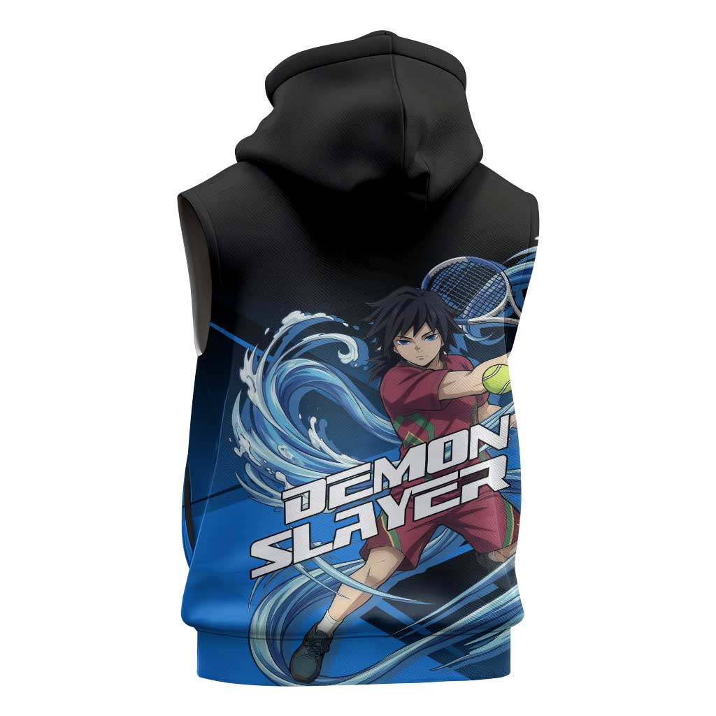 Giyuu Tomioka Water Serve Sleeveless Zip Hoodie Sporty Anime Mashup Style