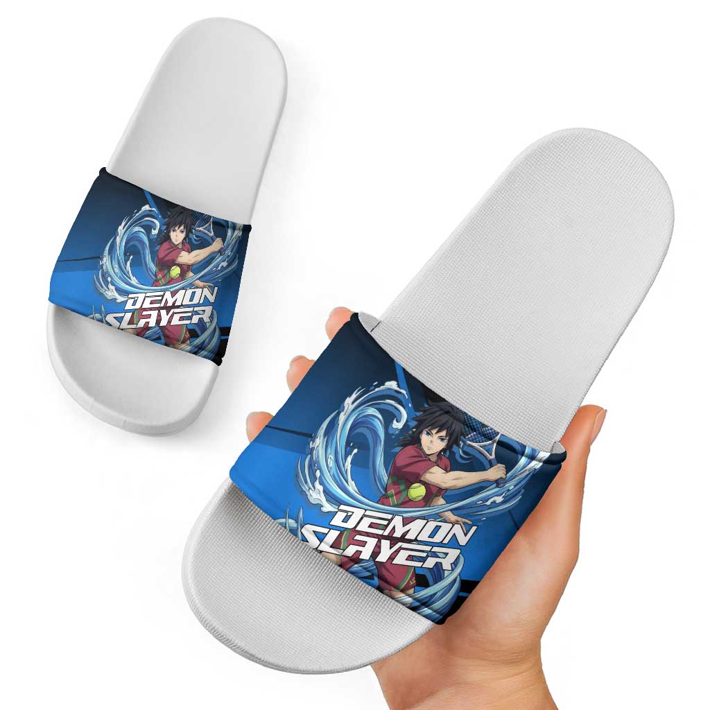 Giyuu Tomioka Water Serve Slide Sandals Sporty Anime Mashup Style