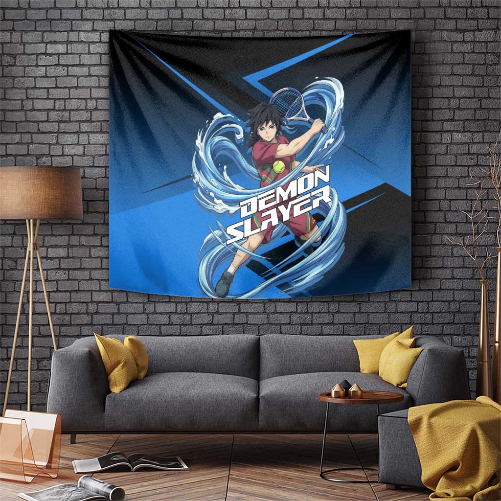 Giyuu Tomioka Water Serve Tapestry Sporty Anime Mashup Style