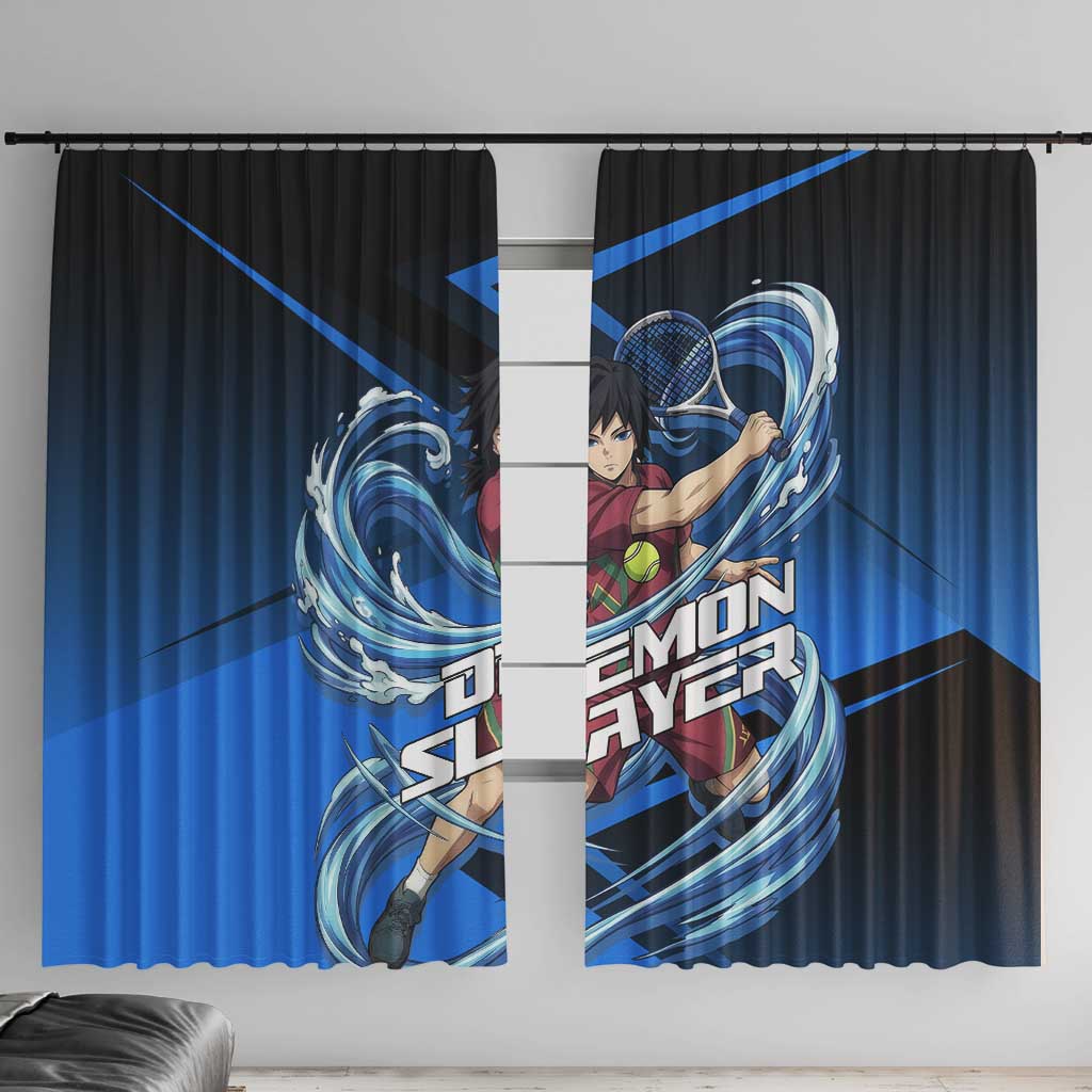 Giyuu Tomioka Water Serve Window Curtain Sporty Anime Mashup Style