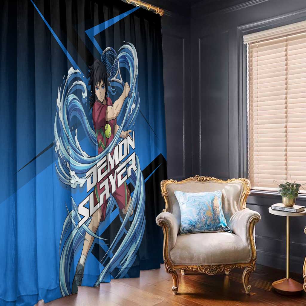 Giyuu Tomioka Water Serve Window Curtain Sporty Anime Mashup Style