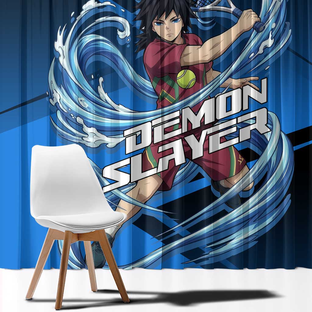 Giyuu Tomioka Water Serve Window Curtain Sporty Anime Mashup Style