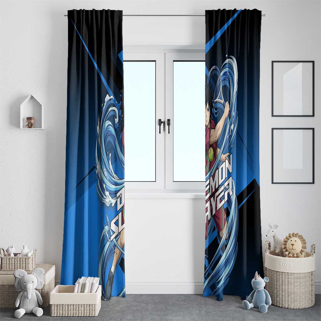 Giyuu Tomioka Water Serve Window Curtain Sporty Anime Mashup Style
