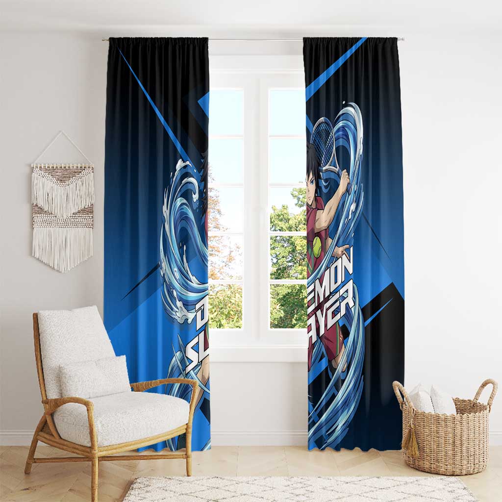 Giyuu Tomioka Water Serve Window Curtain Sporty Anime Mashup Style