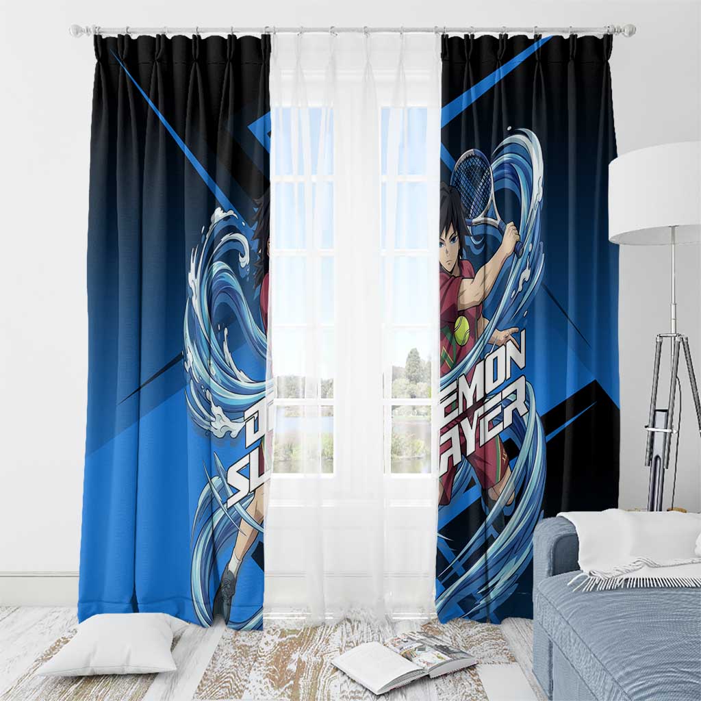 Giyuu Tomioka Water Serve Window Curtain Sporty Anime Mashup Style