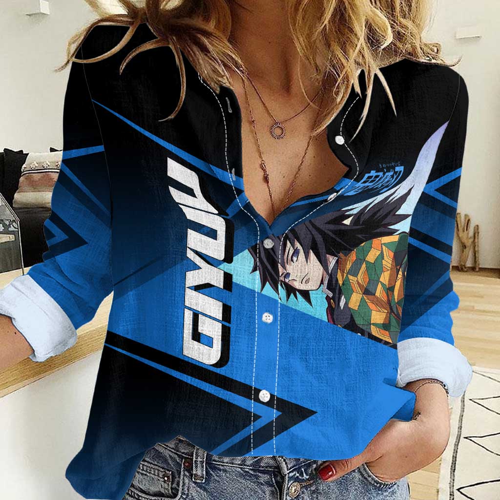 Giyuu Tomioka Water Serve Women Casual Shirt Sporty Anime Mashup Style