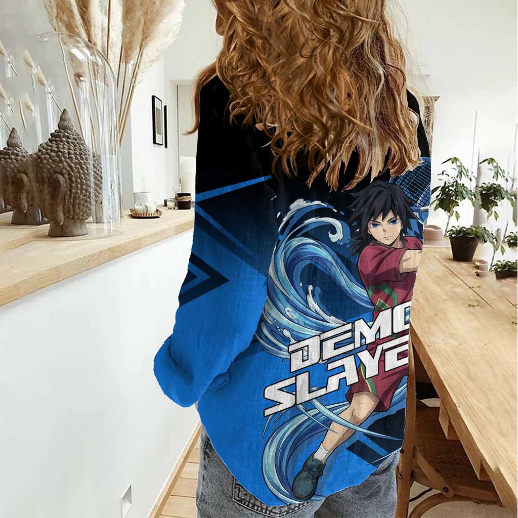 Giyuu Tomioka Water Serve Women Casual Shirt Sporty Anime Mashup Style
