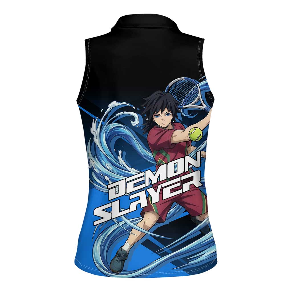 Giyuu Tomioka Water Serve Women Sleeveless Polo Shirt Sporty Anime Mashup Style
