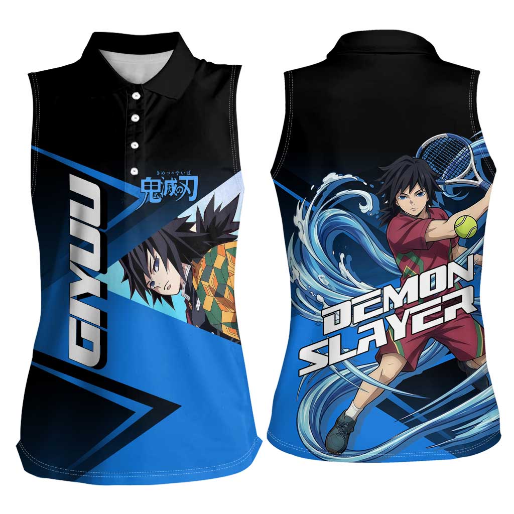 Giyuu Tomioka Water Serve Women Sleeveless Polo Shirt Sporty Anime Mashup Style