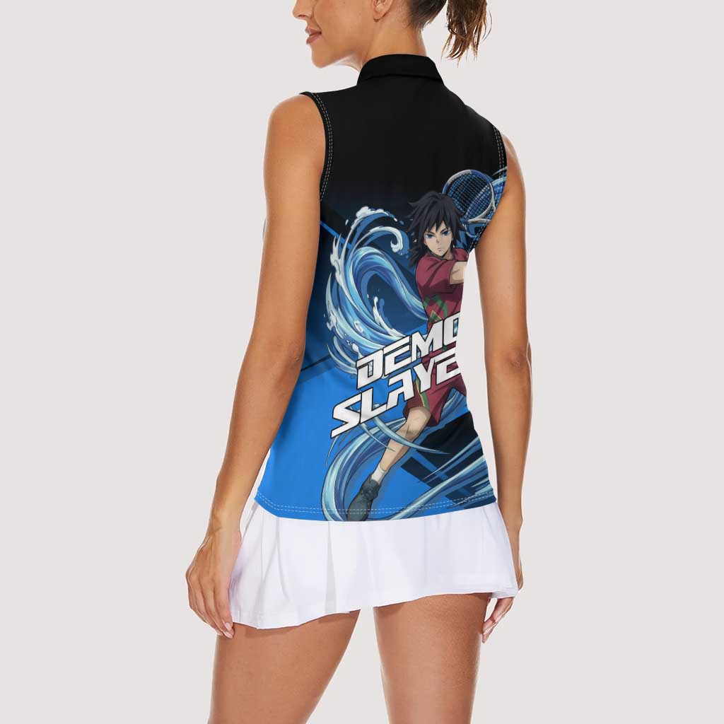 Giyuu Tomioka Water Serve Women Sleeveless Polo Shirt Sporty Anime Mashup Style