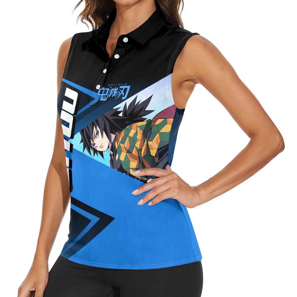 Giyuu Tomioka Water Serve Women Sleeveless Polo Shirt Sporty Anime Mashup Style