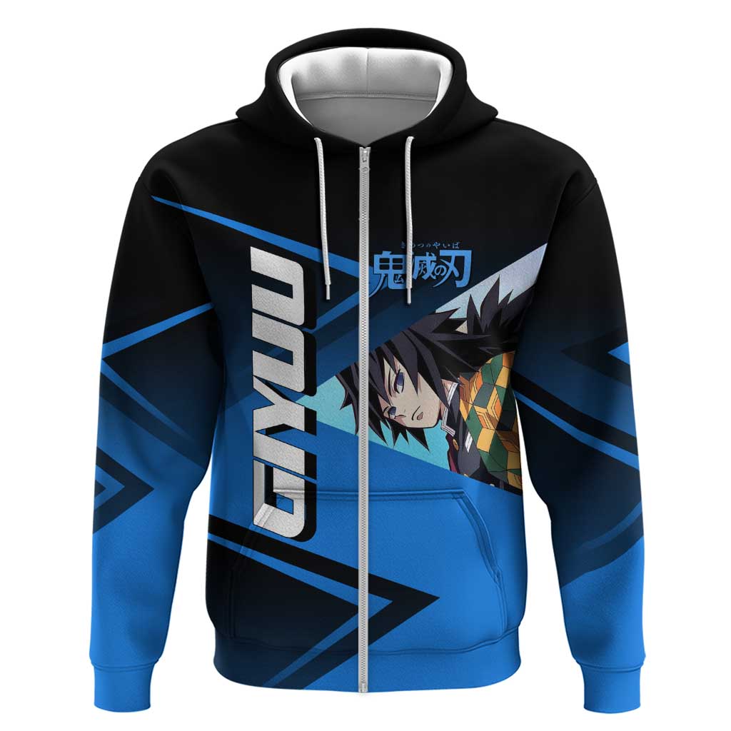 Giyuu Tomioka Water Serve Zip Hoodie Sporty Anime Mashup Style