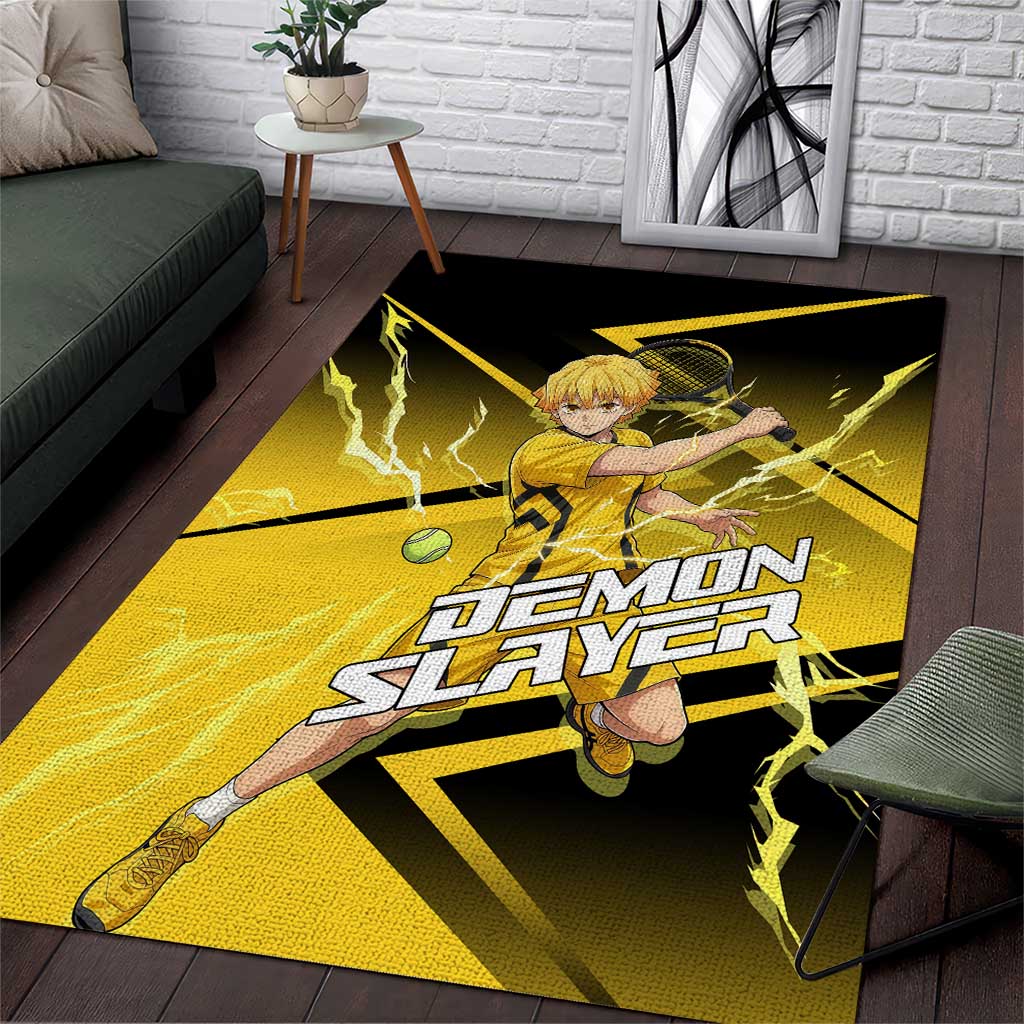 Zenitsu Agatsuma Thunder Smash Area Rug Sporty Anime Mashup Style