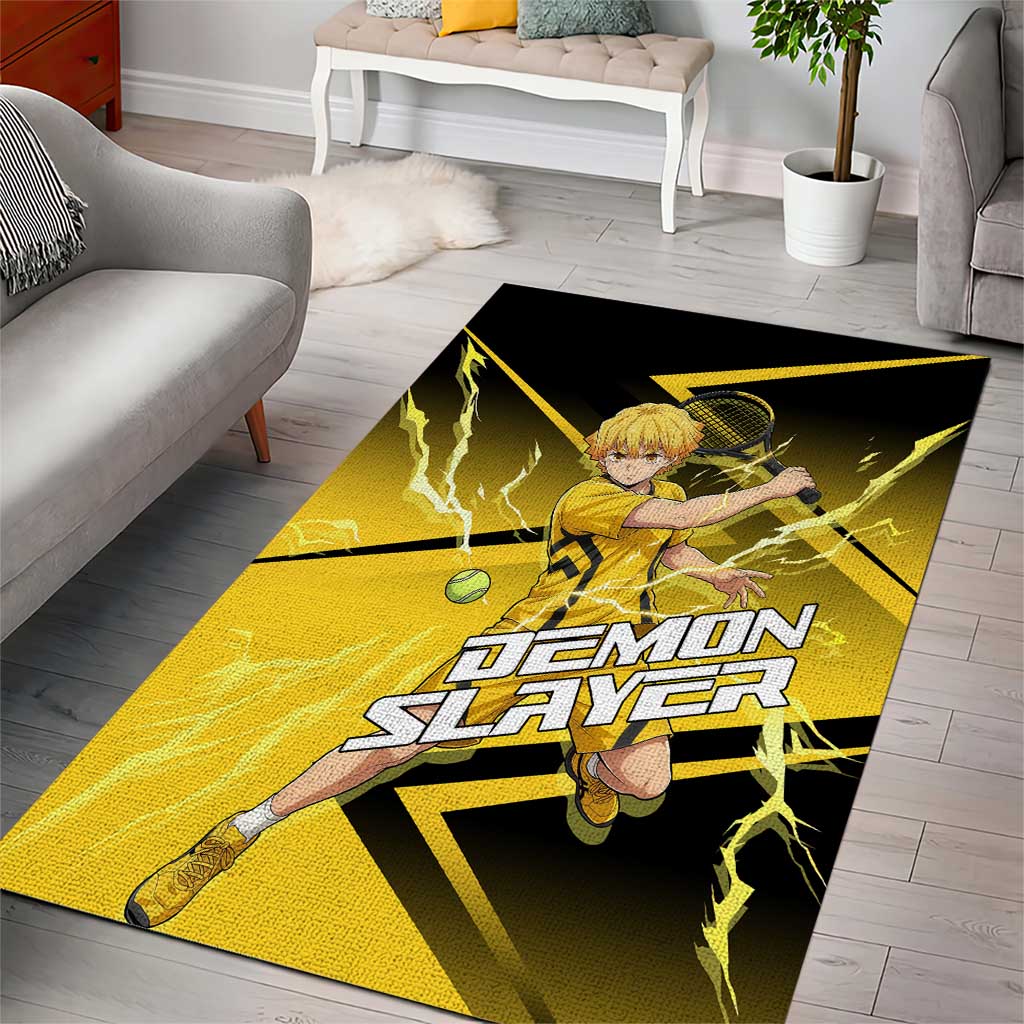 Zenitsu Agatsuma Thunder Smash Area Rug Sporty Anime Mashup Style