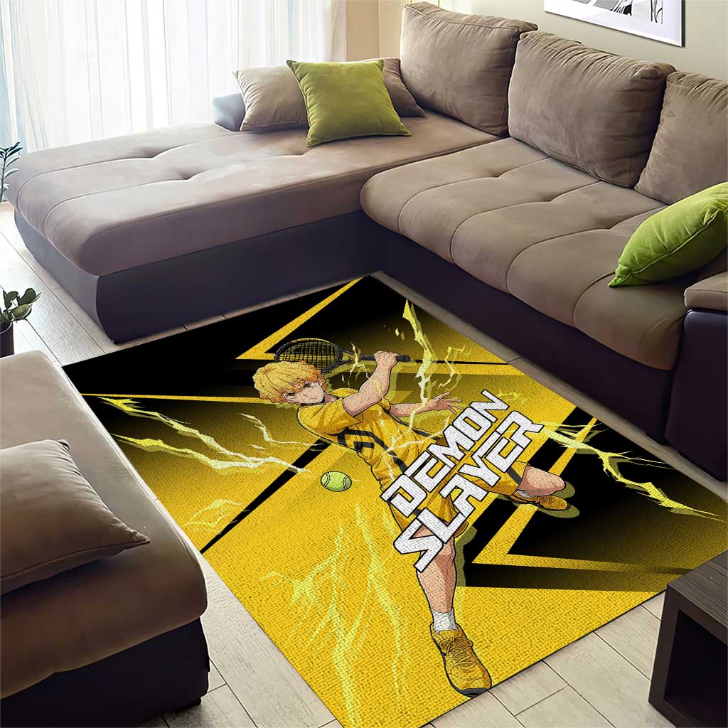 Zenitsu Agatsuma Thunder Smash Area Rug Sporty Anime Mashup Style