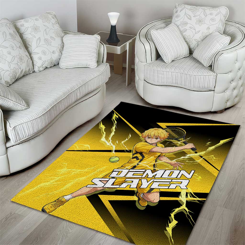 Zenitsu Agatsuma Thunder Smash Area Rug Sporty Anime Mashup Style