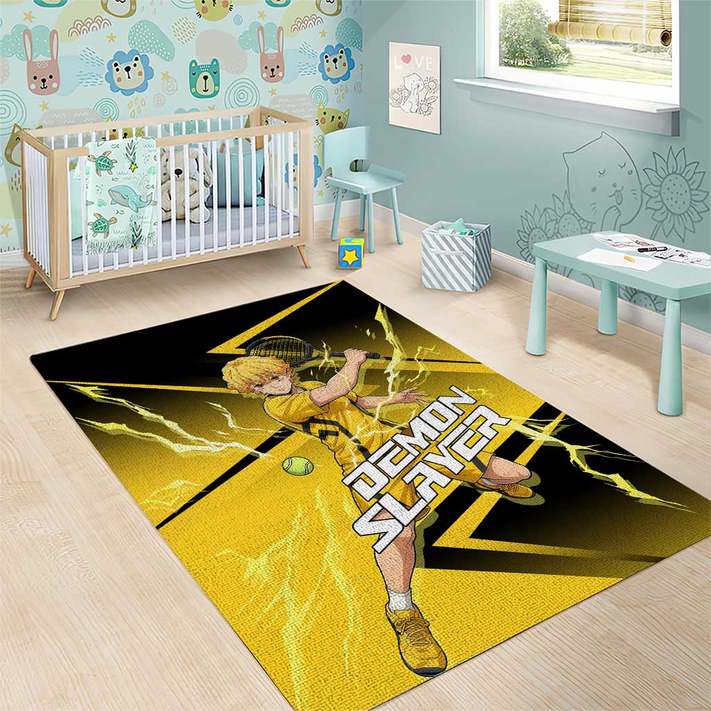 Zenitsu Agatsuma Thunder Smash Area Rug Sporty Anime Mashup Style