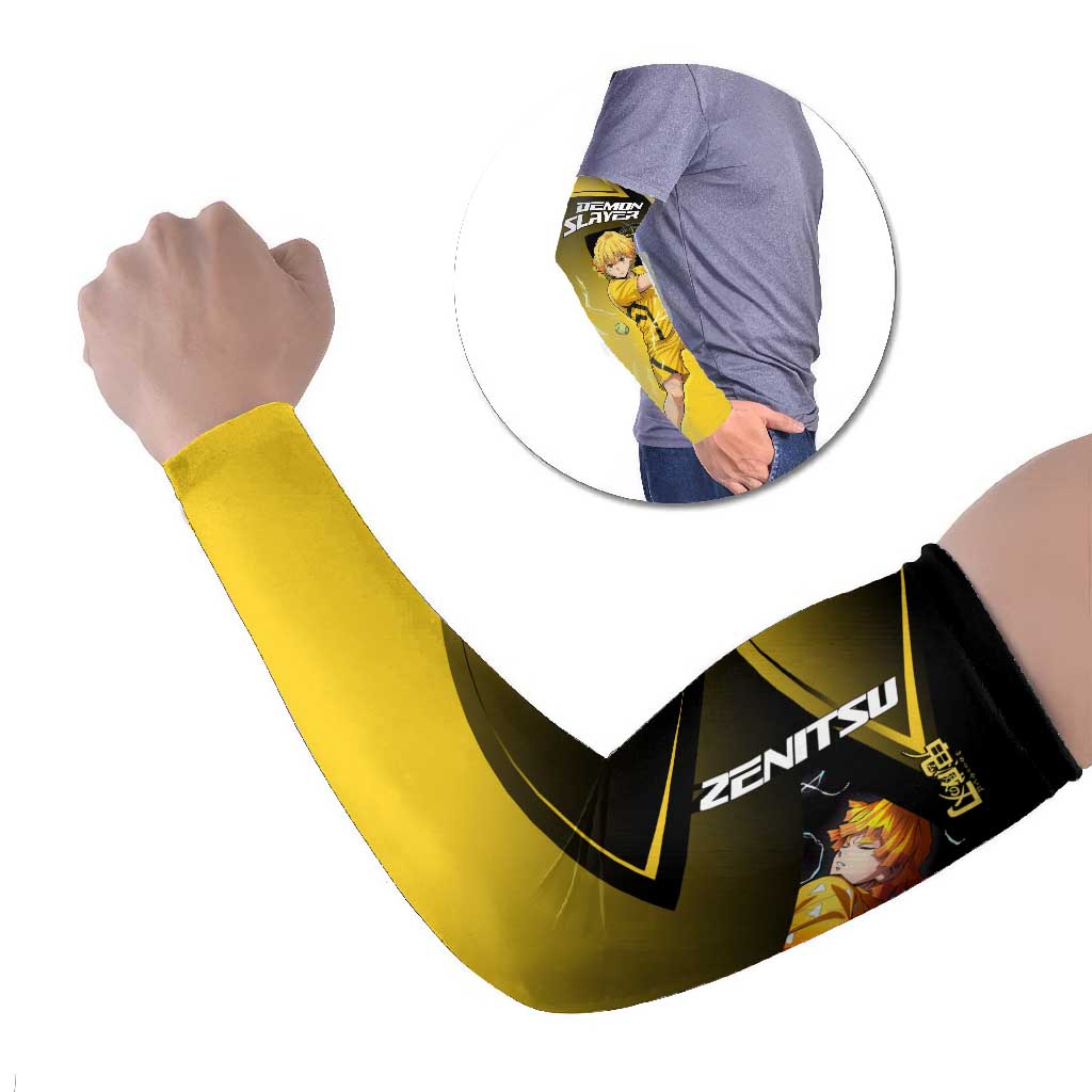 Zenitsu Agatsuma Thunder Smash Arm Sleeves Sporty Anime Mashup Style
